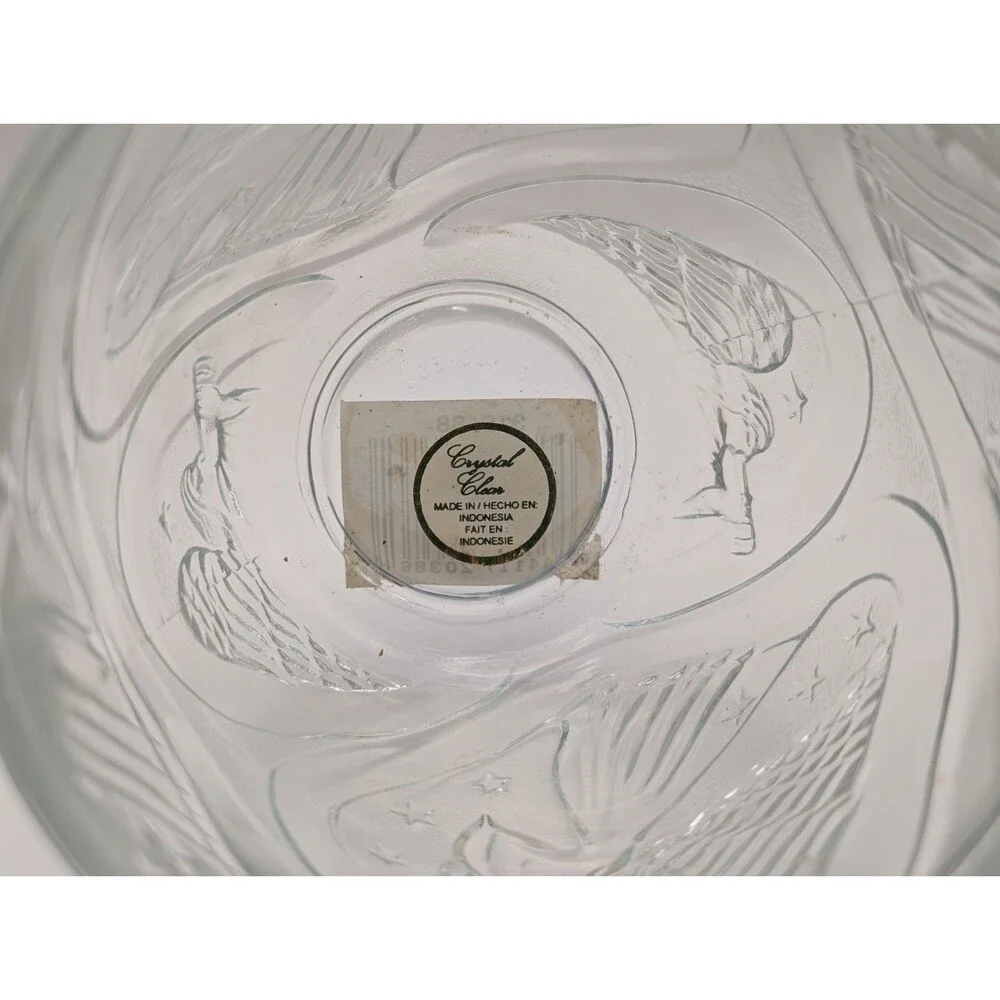Vintage KIG Indonesia Clear Glass Angel Votive Tealight Candle Holder Christmas